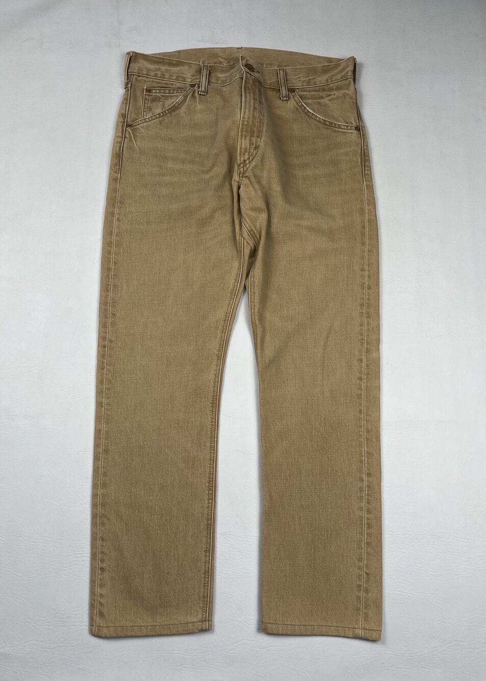 RRL Double RL High Slim Denim Jeans Mens 30x30 (fit 31x29) Beige Japanese Woven